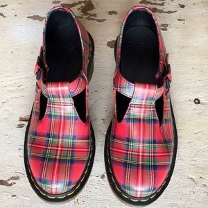 Dr. Marten’s Sophia T-bar Stewart Tartan Red Plaid